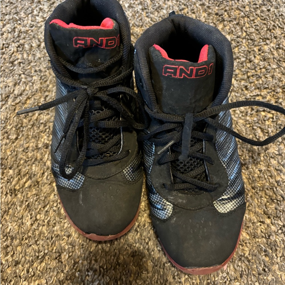 AND1 Kids Black and Red Sneakers